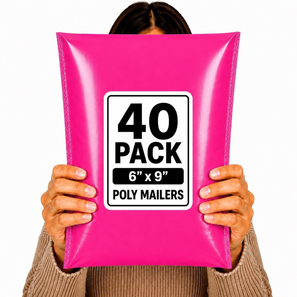 POLYMAILERS BLUE SHIPPING BAGS (40 PACK) 6" X 9" SELF SEAL MAILERS NEW